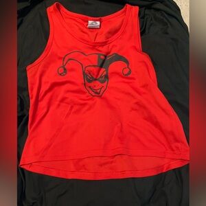 Cropped Red Tank Top with Harley Quinn Graphic
